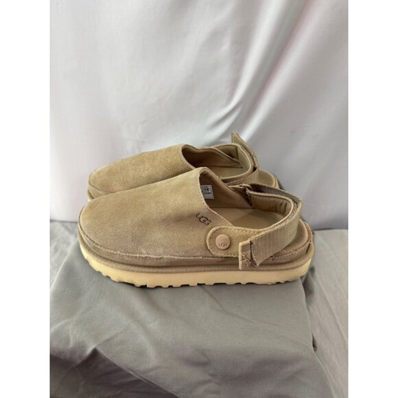 UGG Beige Goldenrod Suede Slip-On Adjustable Strap Clog Womens Shoes Size 7 - Picture 2 of 15
